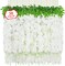 38 Pcs Wisteria Hanging Flowers, 3.77 Ft/Pcs Artificial Hanging Flowers, White Fake Wisteria for Wedding Party Ceremony Backdrop Home Decoration
